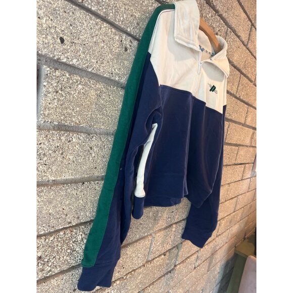 Prince Colorblock Half-Zip Pullover Sweatshirt In Blue/Green - Picture 4 of 6